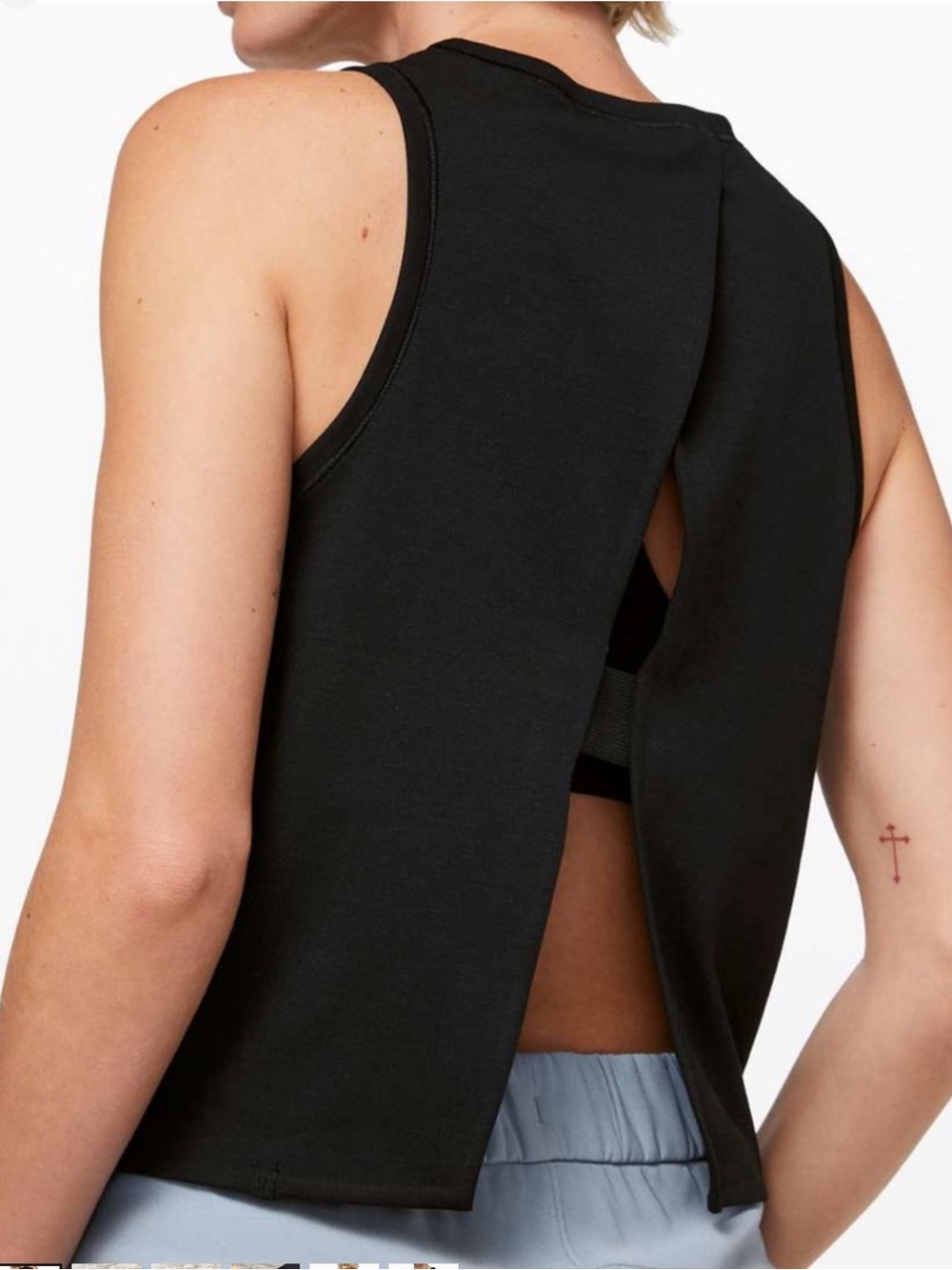 Lululemon Minimal Open Back Tank Top 6 Black